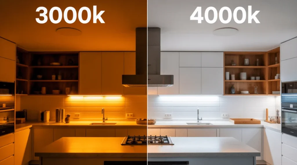 3000K와 4000K: 실제 소재에서 백색광 비교