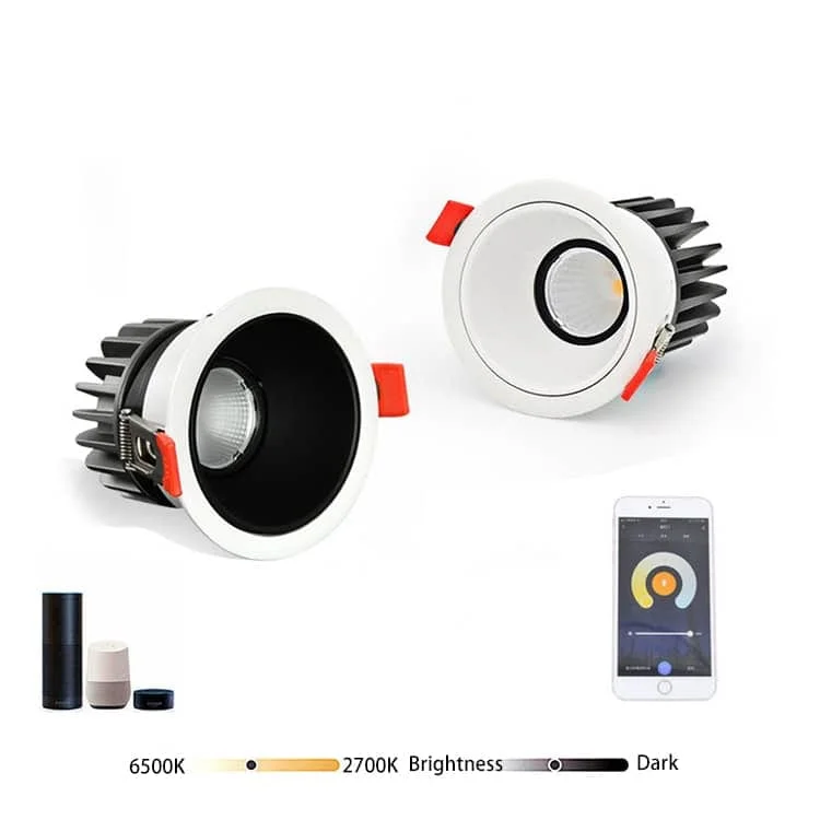 테두리형·트림리스 Zigbee 스마트 각도 조절 다운라이트